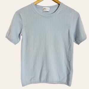 JAEGER Vintage Blue 100% Cashmere Top Size S